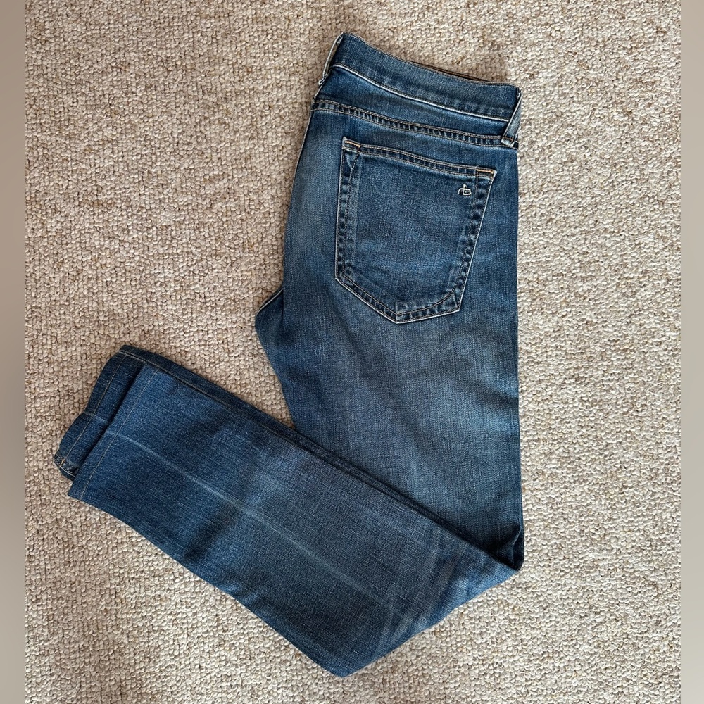 rag & bone Women's Skinny Jeans in Medium Wash Blue